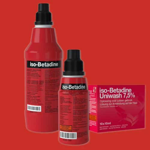 Rode lijn van iso‑Betadine<sup>®</sup>